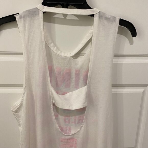 Lucky Brand Pink Floyd Sleeveless Distressed Strap Back Tank. Lucky White. Small - Picture 11 of 13